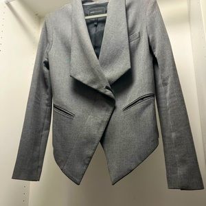 BCBG, grey wool blend asymmetrical blazer